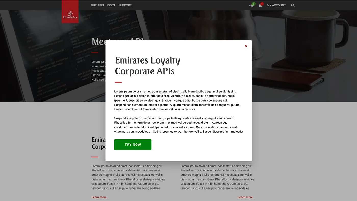 Emirates Airlines trip management and itinerary view