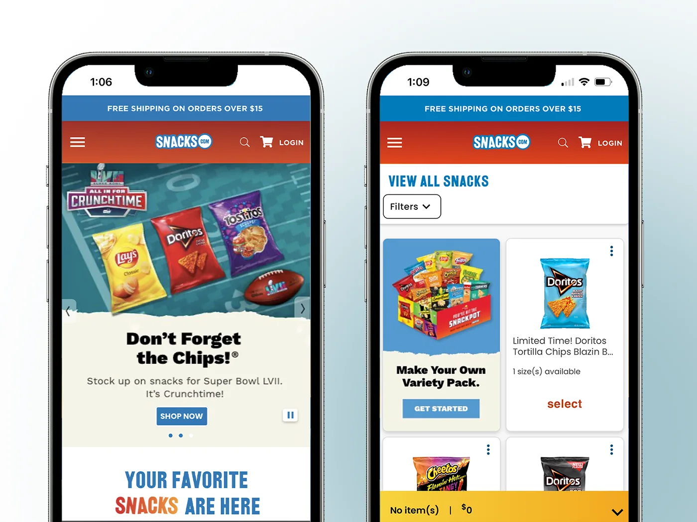 PepsiCo Snacks.com product browsing interface