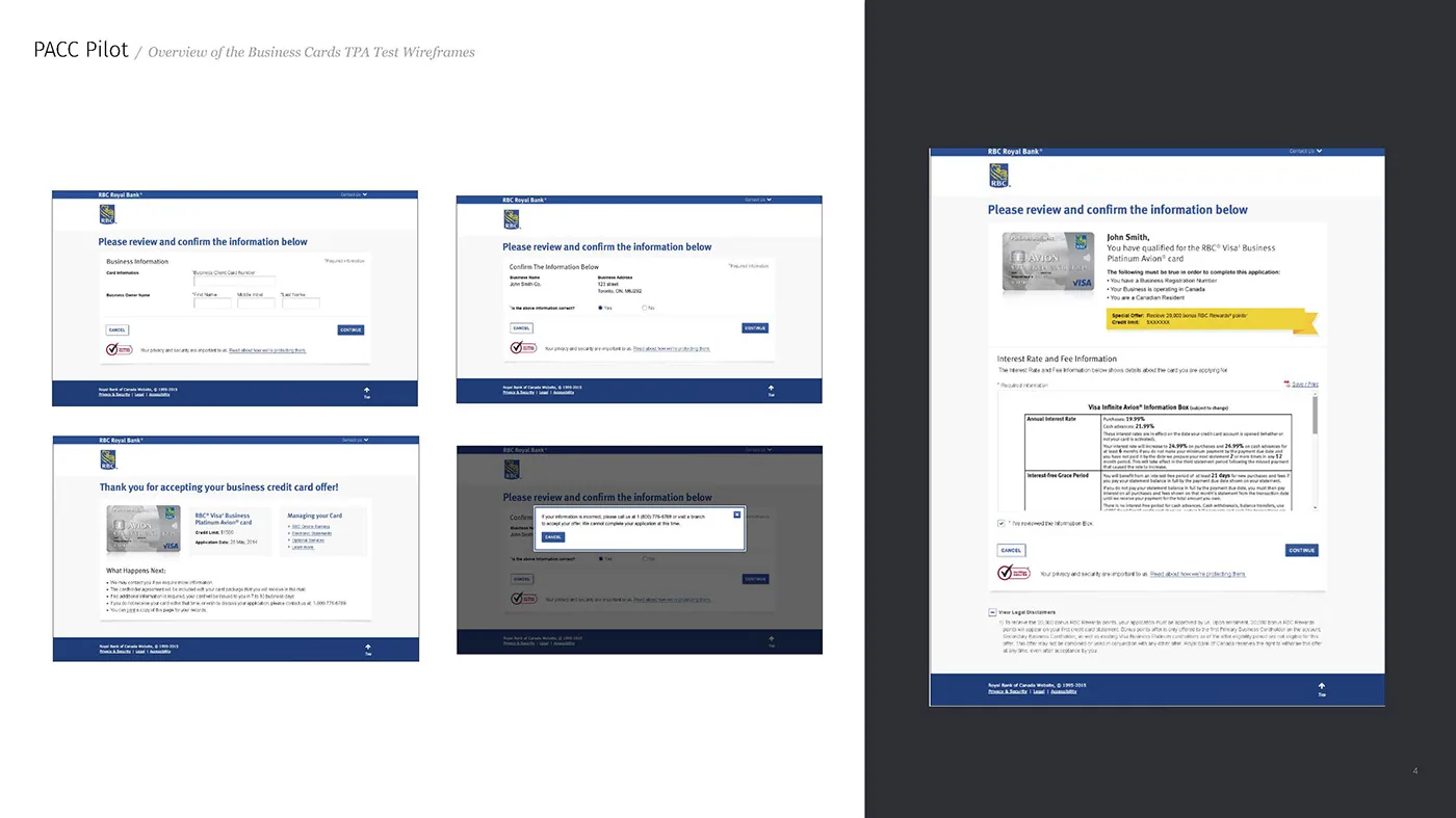 Royal Bank of Canada account dashboard view